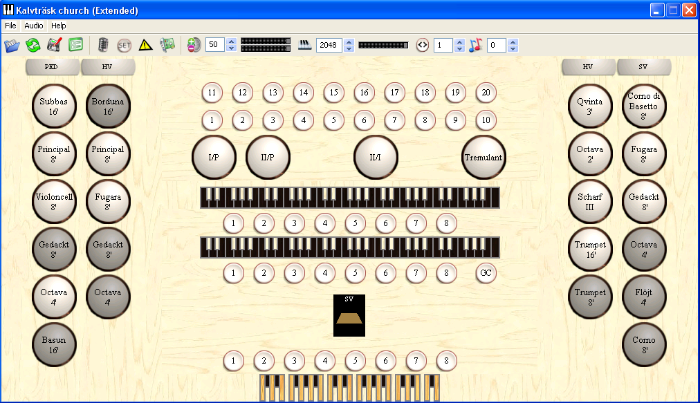 Grandorgue met het Kalvtrsk Church sampleset (extended versie)